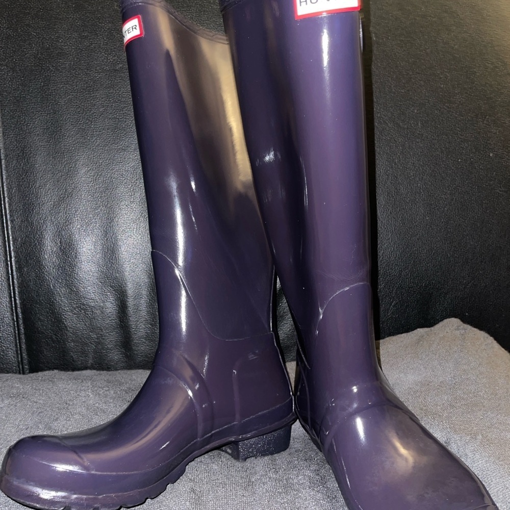 Hunter Purple/Aubergine Tall Original Gloss Waterproof Rain Boots 9W /8M